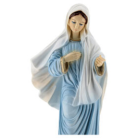 Imagem Nossa Senhora de Medjugorje pó de mármore pintado à mão 29x11,5 cm PARA EXTERIOR