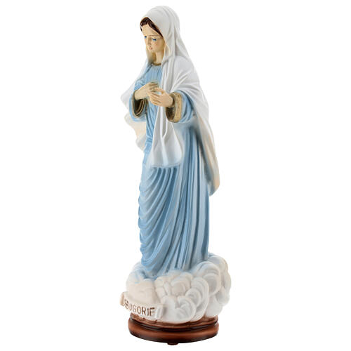 Our Lady of Medjugorje statue painted reconstituted marble 30 cm OUTDOORS 3