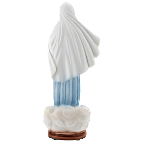 Our Lady of Medjugorje statue painted reconstituted marble 30 cm OUTDOORS 5