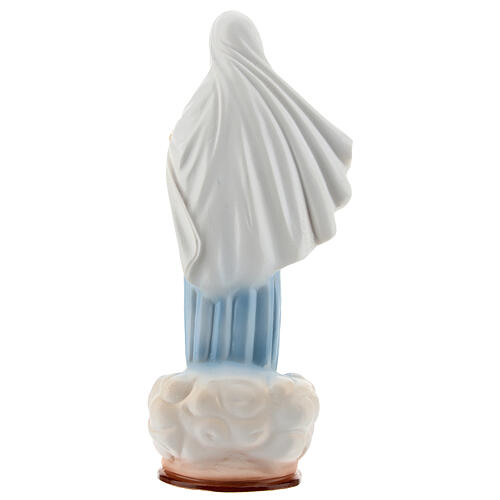 Our Lady of Medjugorje, light blue dress, marble dust, 20 cm, OUTDOOR 5