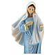 Imagem Nossa Senhora de Medjugorje túnica azul clara e nuvem pó de mármore pintado à mão 19x8,5 cm s2
