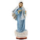 Imagem Nossa Senhora de Medjugorje túnica azul clara e nuvem pó de mármore pintado à mão 19x8,5 cm s4