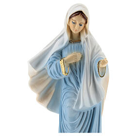 Lady of Medjugorje statue in blue tunic reconstituted marble 20 cm