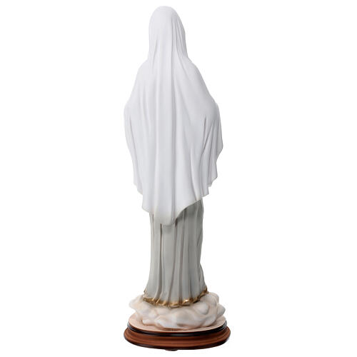 Imagem Nossa Senhora de Medjugorje túnica cinzenta sobre nuvem pó de mármore pintado à mão 42,5x16 cm PARA EXTERIOR 5