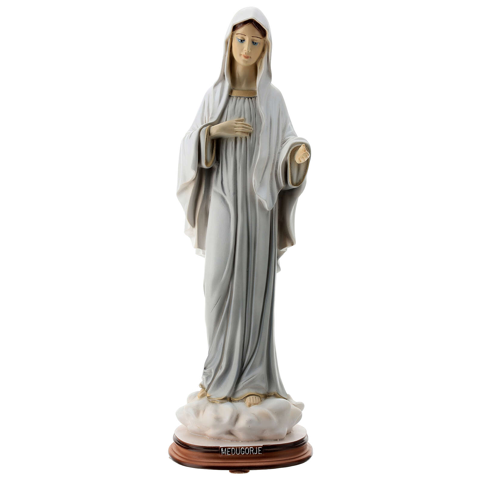 Blessed Mother Medjugorje statue grey robes marble 40 cm | online sales ...