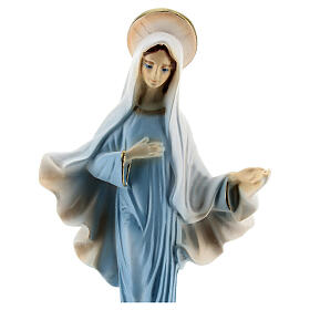 Our Lady of Medjugorje, flying veil and light blue dress, marble dust, 15 cm