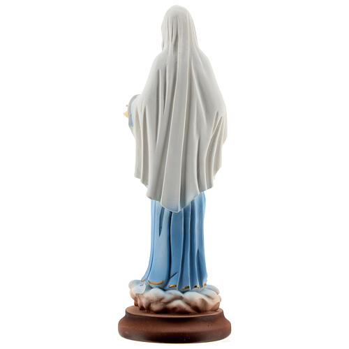 Madonna di Medjugorje azzurra polvere di marmo 18 cm 5