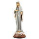 Imagem Nossa Senhora de Medjugorje túnica cinzenta detalhes dourados, pó de mármore pintado à mão, 17x6 cm s3