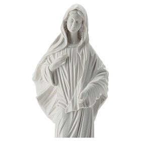 Madonna di Medjugorje polvere di marmo 30 cm bianco ESTERNO