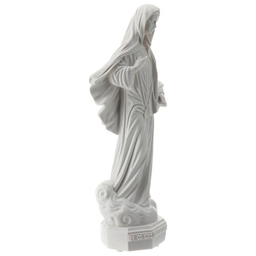 Imagem Nossa Senhora de Medjugorje pó de mármore branco 31x13 cm PARA EXTERIOR 4