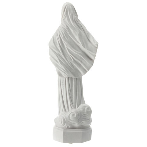 Imagem Nossa Senhora de Medjugorje pó de mármore branco 31x13 cm PARA EXTERIOR 5