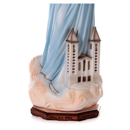 Virgen Medjugorje polvo mármol iglesia pintada 100 cm EXTERIOR 3