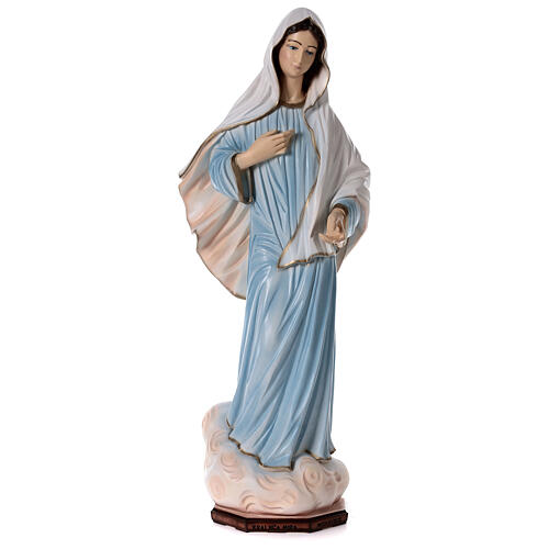 Imagem Nossa Senhora de Medjugorje pó de mármore pintado 90,5 cm PARA EXTERIOR 1