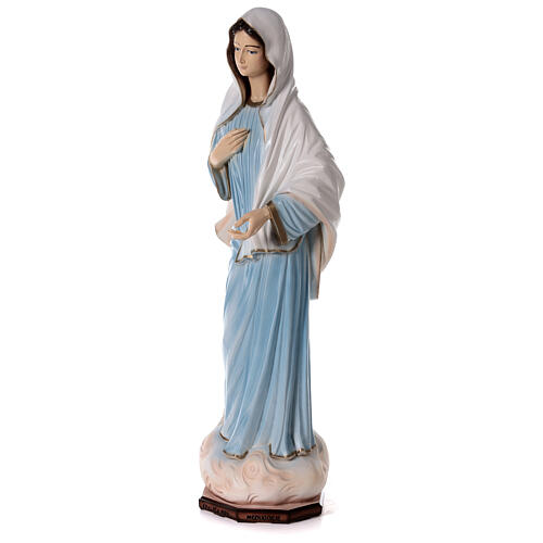Imagem Nossa Senhora de Medjugorje pó de mármore pintado 90,5 cm PARA EXTERIOR 3