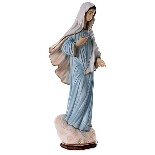 Imagem Nossa Senhora de Medjugorje pó de mármore pintado 90,5 cm PARA EXTERIOR 5