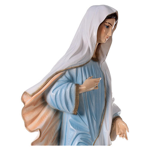 Virgen de Medjugorje vestido azul polvo de mármol 120 cm EXTERIOR 6