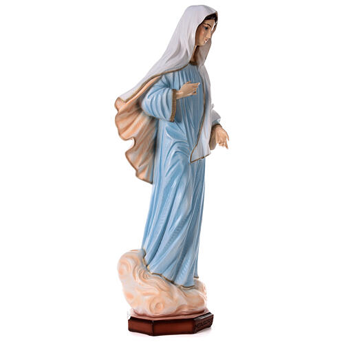 Our Lady of Medjugorje in reconstituted marble with light blue dress 47 inc OUTDOOR 5