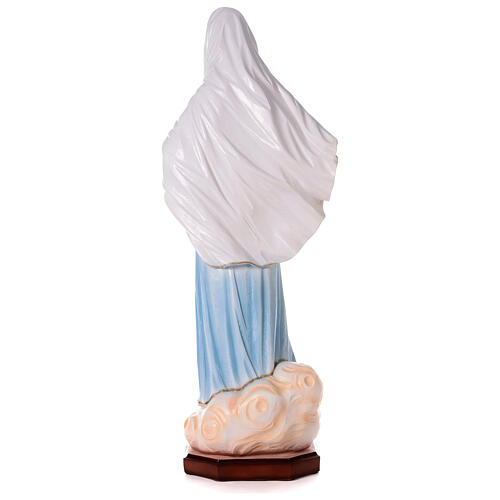Our Lady of Medjugorje in reconstituted marble with light blue dress 47 inc OUTDOOR 7