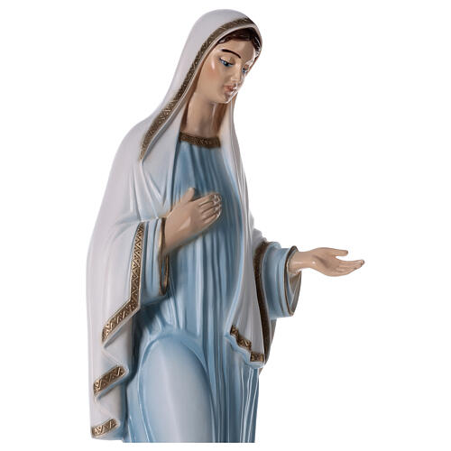 Virgen Medjugorje vestido azul polvo de mármol 82 cm EXTERIOR 2