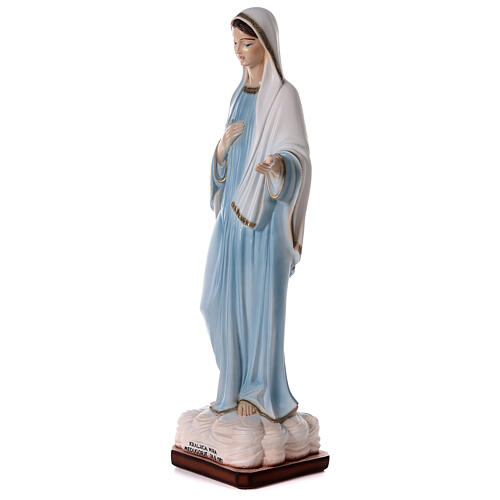 Virgen Medjugorje vestido azul polvo de mármol 82 cm EXTERIOR 3