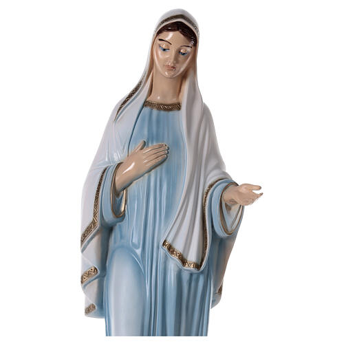 Imagem Nossa Senhora de Medjugorje túnica azul clara pó de mármore pintado 81,5x30 cm PARA EXTERIOR 6