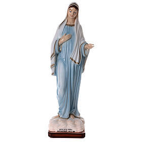 Our Lady of Medjugorje statue blue tunic painted reconstituted marble 82 cm FOR OUTDOORS