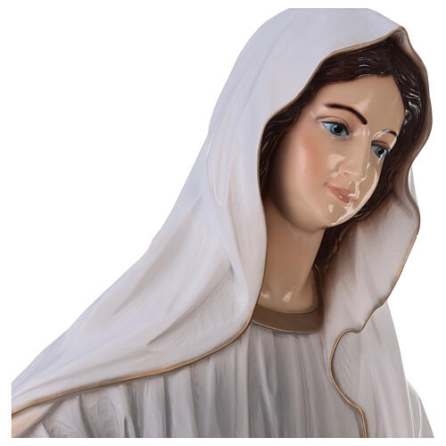 Imagem Nossa Senhora de Medjugorje Rainha da Paz pó de mármore pintado 153 cm PARA EXTERIOR 6