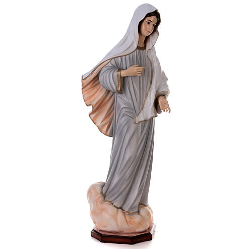 Imagem Nossa Senhora de Medjugorje Rainha da Paz pó de mármore pintado 153 cm PARA EXTERIOR 7