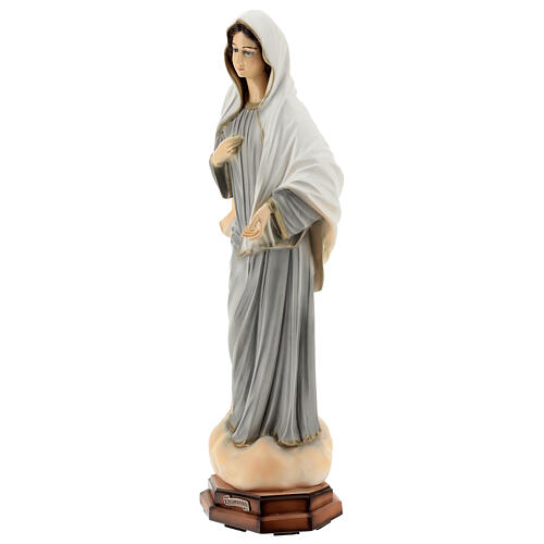 Statue of Lady of Medjugorje grey tunic reconstituted marble 60 cm OUTDOORS 3