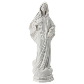 Imagem Nossa Senhora de Medjugorje pó de mármore branco 62x22 cm PARA EXTERIOR
