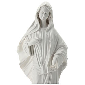 Imagem Nossa Senhora de Medjugorje pó de mármore branco 62x22 cm PARA EXTERIOR