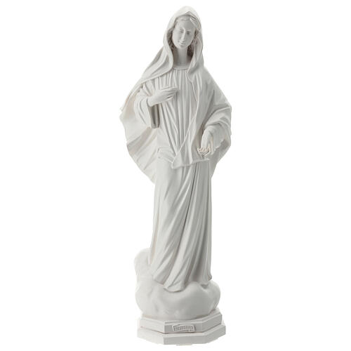 Imagem Nossa Senhora de Medjugorje pó de mármore branco 62x22 cm PARA EXTERIOR 1