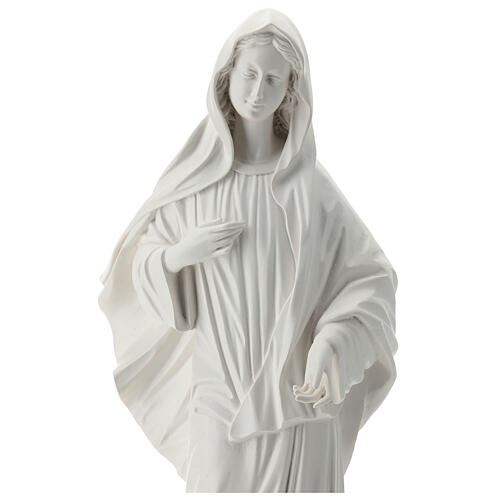 Imagem Nossa Senhora de Medjugorje pó de mármore branco 62x22 cm PARA EXTERIOR 2