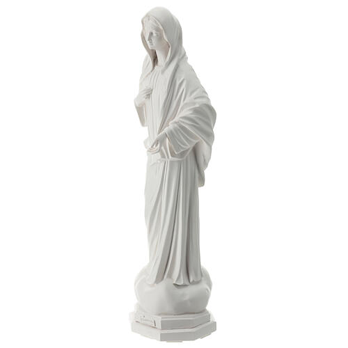 Imagem Nossa Senhora de Medjugorje pó de mármore branco 62x22 cm PARA EXTERIOR 3