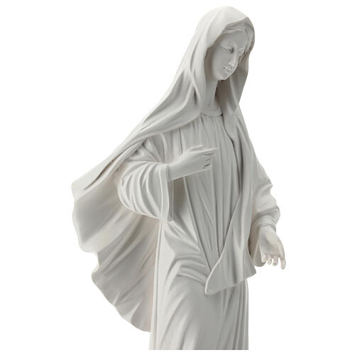Imagem Nossa Senhora de Medjugorje pó de mármore branco 62x22 cm PARA EXTERIOR 4