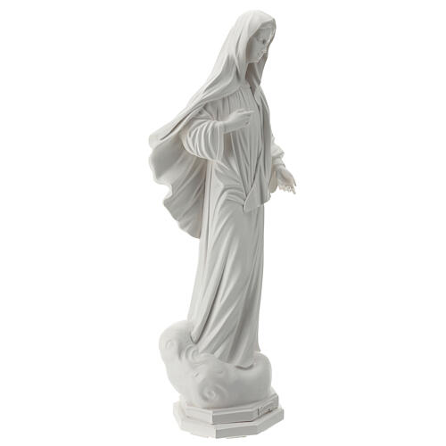 Imagem Nossa Senhora de Medjugorje pó de mármore branco 62x22 cm PARA EXTERIOR 5