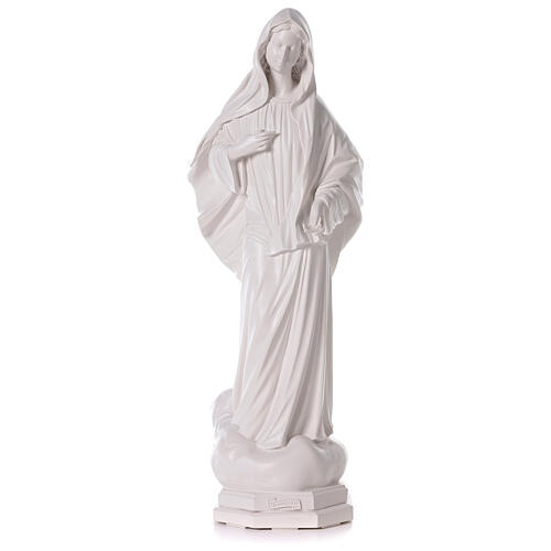 Imagem Nossa Senhora de Medjugorje pó de mármore branco 62x22 cm PARA EXTERIOR 7