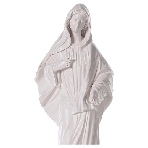 Imagem Nossa Senhora de Medjugorje pó de mármore branco 62x22 cm PARA EXTERIOR 8