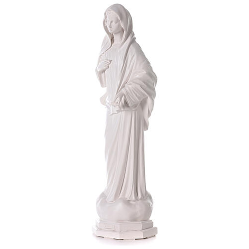 Imagem Nossa Senhora de Medjugorje pó de mármore branco 62x22 cm PARA EXTERIOR 9