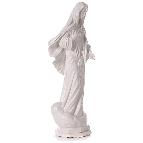 Imagem Nossa Senhora de Medjugorje pó de mármore branco 62x22 cm PARA EXTERIOR 11
