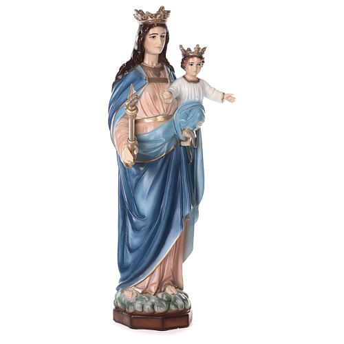 Estatua Virgen Niño corona polvo de mármol 105 cm EXTERIOR 4