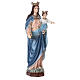 Statue Vierge à l'Enfant couronne poudre de marbre 105 cm EXTÉRIEUR s4