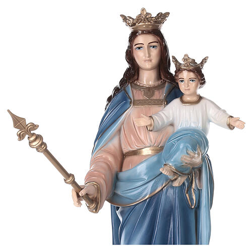 Statua Maria Bambino corona polvere di marmo 105 cm ESTERNO 2