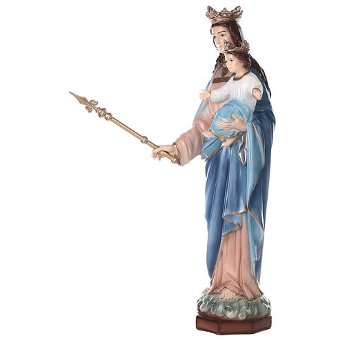 Statua Maria Bambino corona polvere di marmo 105 cm ESTERNO 3