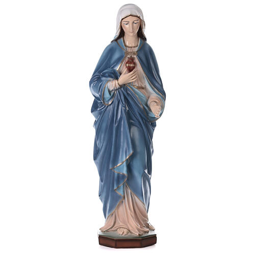 Statue du Coeur Immaculé de Marie poudre de marbre 105 cm EXTÉRIEUR 1