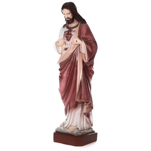 Statue Sacré-Coeur de Jésus poudre de marbre 105 cm EXTÉRIEUR 3