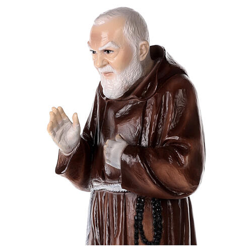 Pater Pio, Marmorpulver, farbig gefasst, 80 cm, AUßENBEREICH 2