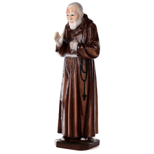 Pater Pio, Marmorpulver, farbig gefasst, 80 cm, AUßENBEREICH 3