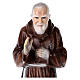 Pater Pio, Marmorpulver, farbig gefasst, 80 cm, AUßENBEREICH s4