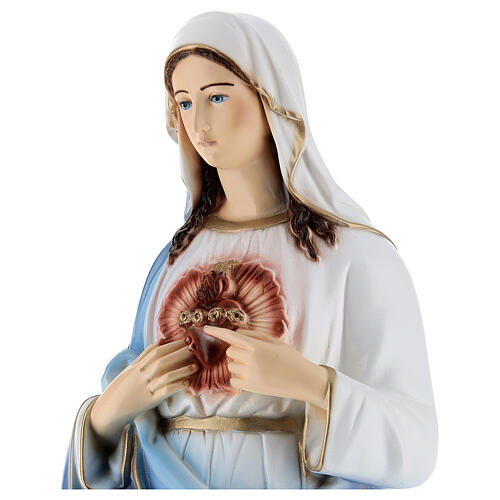 Estatua Sagrado Corazón de María polvo de mármol 65 cm EXTERIOR 4